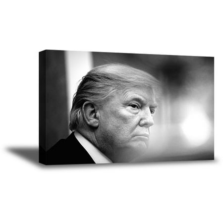 Awkward Styles Donald Trump Canvas Portrait Trump Patriotic Portrait American Poster Fan Gift Made in USA Trump Fine Art American Style Home Office Decor Ideas Original Artwork Black and White