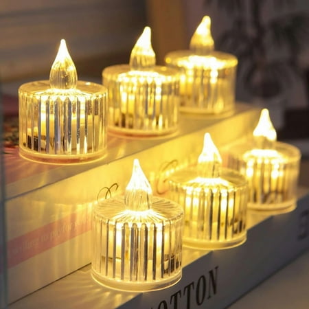 Clearance Under 5 Flameless Candles, LED Candles, Battery Operated Candles Fmlxio Projection Electronic Candle Lamp Christmas Decoration Simulation Candle Lamp LED Flameless Small Tea Candle Lamp