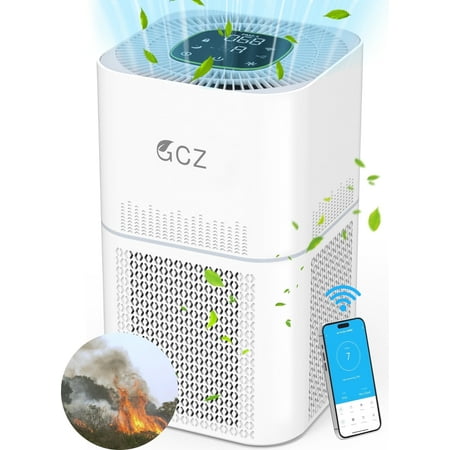 Airfire Air Purifiers for Allergies and Asthma, 1850 Sq. ft Smart WiFi Air Purifier for Large Rooms, H13 True HEPA Filter Remove 99.97% Home Bedroom Odor, Pets, Dander, Smoke, Dust, Mold