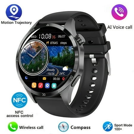 Men's Sports Smartwatch GT4 Pro+ Upgraded, 1.53-inch 360 * 360 HD Screen, With NFC Access Card, Wireless Call, AI Voice Assistant, Compass, Altitude, Pedometer, Fitness Tracker, Women's Smartwatch, F