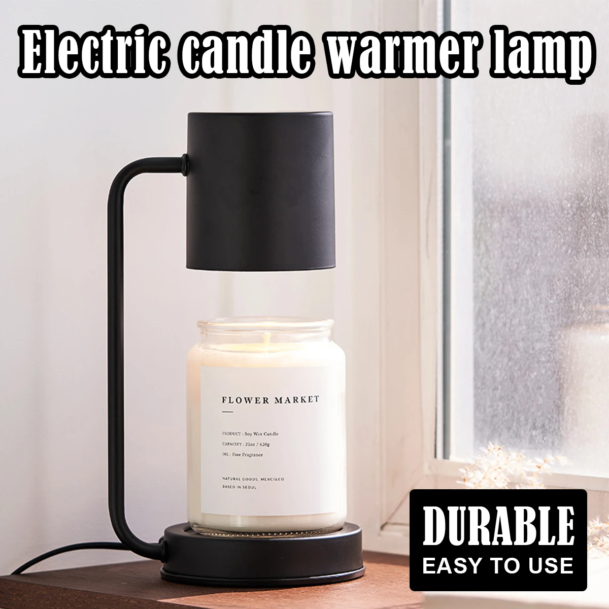 Modern Candle Warmer Table Light Metal Wax Burner Dimmable Candle Table Lamp Desk Lamp for Bedroom Living Room Atmosphere light