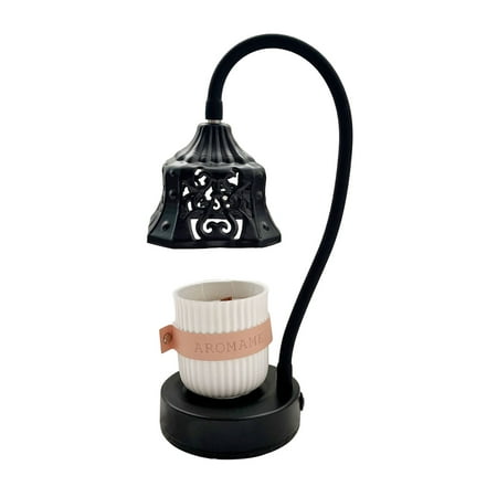 PureCasa Candle Warmer Lamp for Home Decoration, Desktop Electric Dimmable Wax Melt Candles Lantern, Metal Scented Candles Melting Lamps with 1 Bulb, Gift for Family Friend, 1PC, Black, 12.6"x3.9"