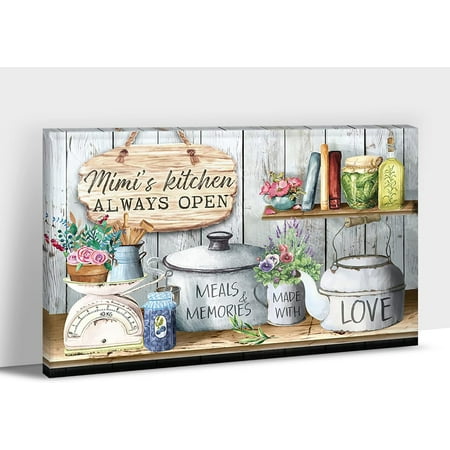 Rustic Kitchen Wall Decor, Farmhouse Flower Kitchen Canvas Wall Art, Meals&Memories Made With Love Kitchen Signs Wall Decor Kitchen Pictures Prints, Home Country Kitchen Wall Decorations 12x18 Inches