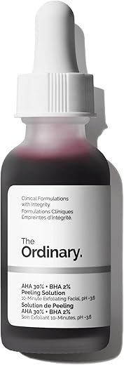 The Ordinary AHA 30% + BHA 2% Peeling Solution, Advanced Exfoliating Peel for Brighter Skin