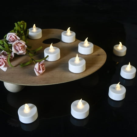 12 Pack Battery Operated LED Tea Lights: Flameless Votive Candles Lamp Realistic and Bright Flickering Holiday Gift, Long Lasting 150Hours for Seasonal & Festival Celebration Warm White