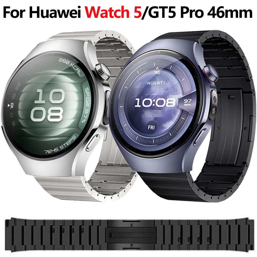 22mm Titanium Strap for Huawei Watch 5 46mm Quick-release Bracelet Watchband for Huawei Watch GT5 Pro/GT5/GT4 4 3 Pro 46mm Band