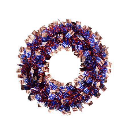 Ayieyill 16Inch Patriotic Wreath, 4th of July Decor Patriotic Decorations Wreath for The Front Door, Memorial Day Decorations for Indoor and Outdoor (Red White and Blue )