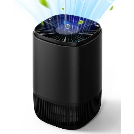 Breezome Air Purifier for Home, HEPA Filter Air Cleaner with Sleep Mode & Aromatherapy, Perfect for Pet Dander, Dust, Odor, Bedroom, Office, Black