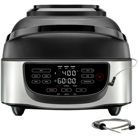 Chefman Electric Indoor Air Fryer + Grill, 5-in-1, Removable Integrated Probe Thermometer