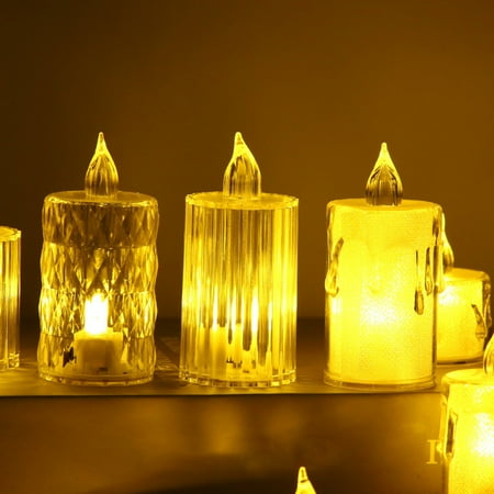 Crystal Chandelier Set 3pcs Crystal Candle Lights Electronic Flameless Led Light Table Lamp for Wedding Party Home Decoration Small Size Candle Lights