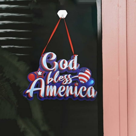 Ganenn Independence Day Letters Hanging Decor, 1PC July 4th Hanging Decorations, President Election Scene USA Flag Patriotic Pendant, 4th of July Decor Outdoor Front Door,10.19x6.96in