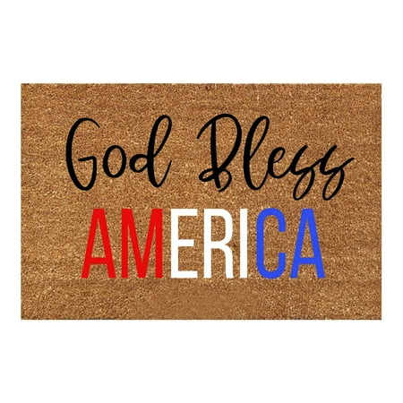 Patriotic Door Mat Memorial Day Decorations Doormat Outdoor Entrance God Bless The Usa Indoor Door Mats for Entryway Non Slip Mat Welcome Home Decorations Prime for Indoor And Outdoor Use 16"x24"