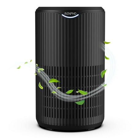 RENPHO HEPA Air Purifier for Large Room up to 1400 Sq.ft/2h, Air Purifier for Allergies and Asthma, Remove 99.9% Smokers, Dust, Allergies, Pet Hair, Odors, Pollen, Model HAU02-Black
