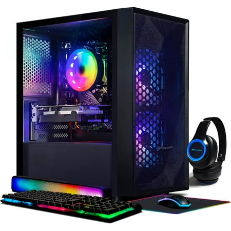 STGAubron Gaming PC, GeForce GTX 1660 Super 6G, Intel Core i3-10100F up to 4.3G, 16G DDR4, 1T SSD, WiFi, BT 5.0, RGB Fan x3, RGB BT Sound Bar, RGB BT Gaming Mic, Windows 11 Home