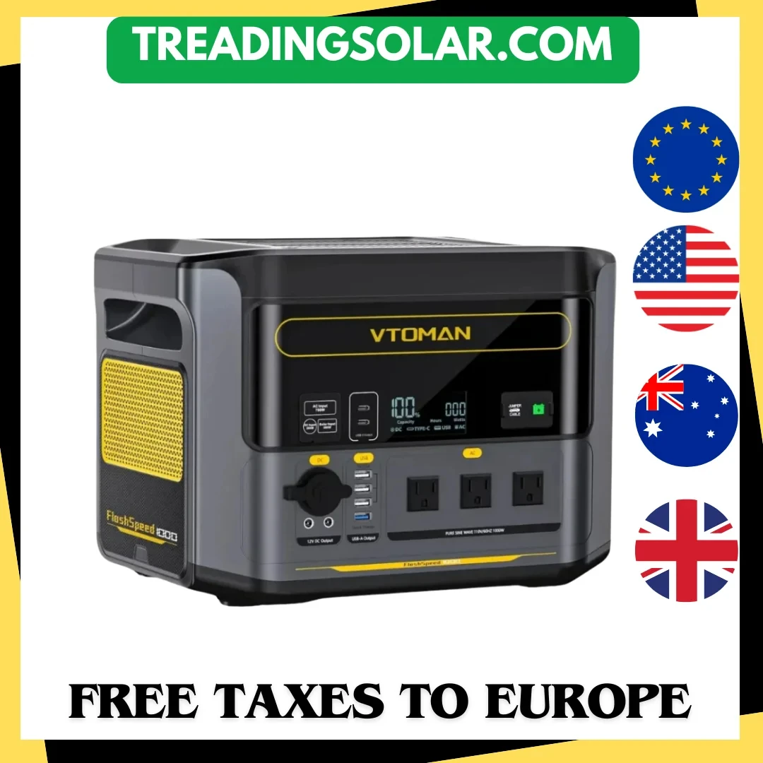 VTOMAN FlashSpeed 1000 Portable Power Station 2000W 828Wh LiFeP04 Battery For Outdoor Camping Tent Travel