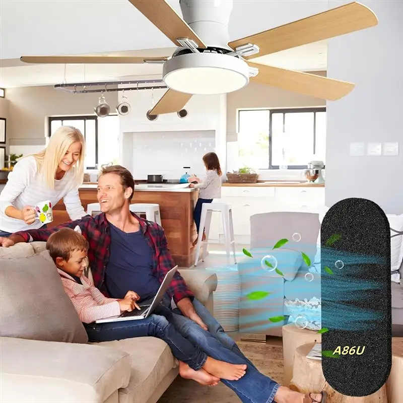 10 Pcs Ceiling Fan Blade Filters-Activated Coconut Carbon, Easy-Stick Ceiling Fan Blade Filters, Air Purifying For Home