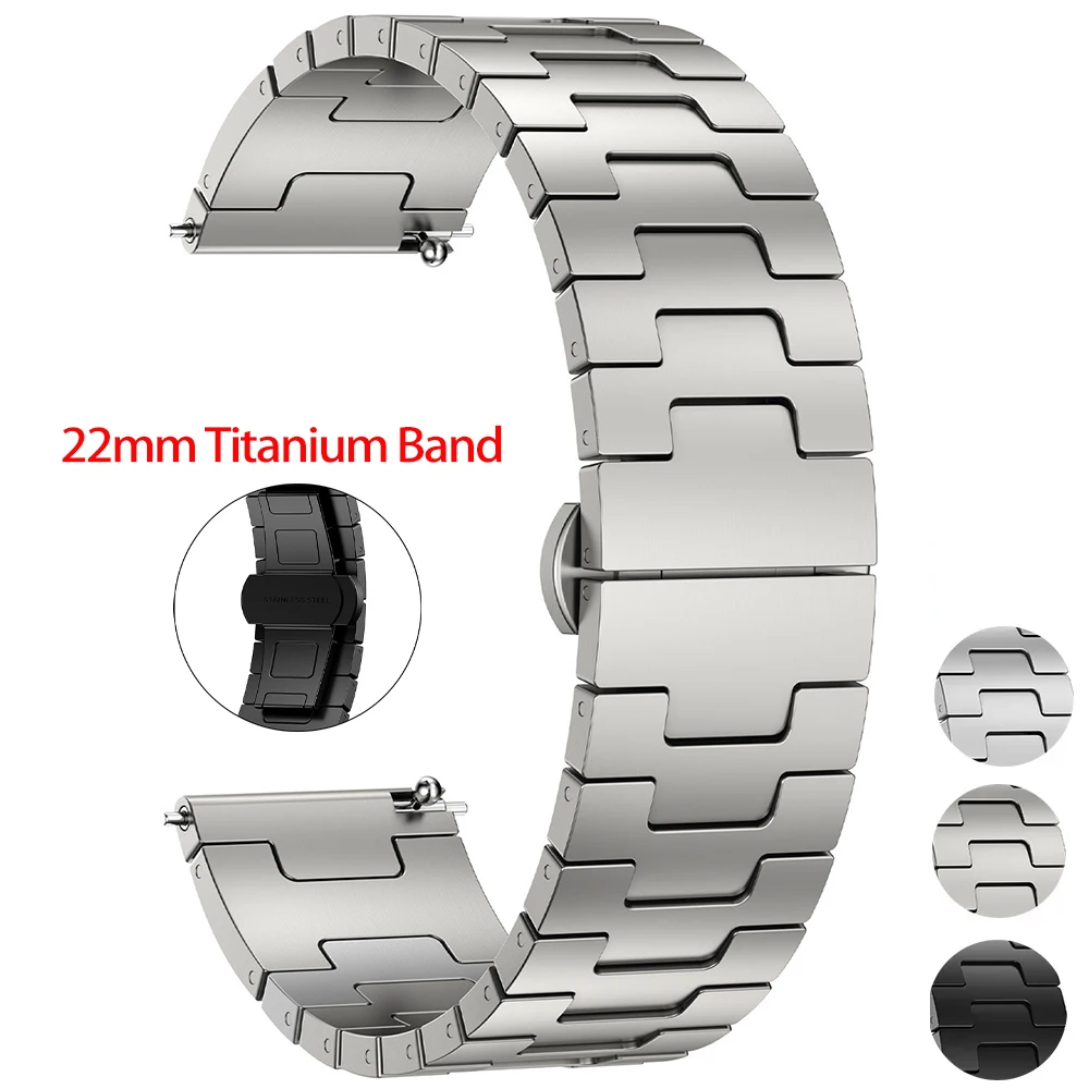22mm Titanium Band for Huawei Watch GT5 Pro GT4 GT3 4 4 Pro Luxury Real Titanium Bracelet for Amazfit Balance Oneplus Watch 3 2R
