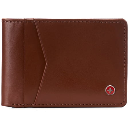 Alpine Swiss Delaney Slim Bifold Wallet | Front Pocket Wallet | 8 Card Slots ID Window | Outside Card Slot| RFID Protected Premium Leather | Gift Box