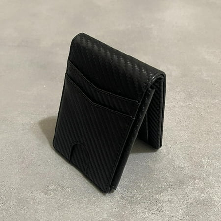 AOMGO Wallet for Men Slim Rfid Vegan Leather 2 ID Window With Gift Box