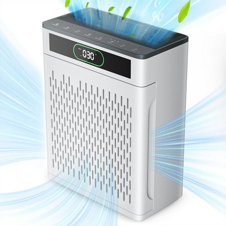 Askmuse HEPA Air Purifiers for Home Large Room up to 2000Ft², Air Purifier with Washable Filter, Air Quality Display, Timer, Sleep Mode, Quiet Air Cleaners for Home Pets,Odors,Allergies,Pollen,Dust