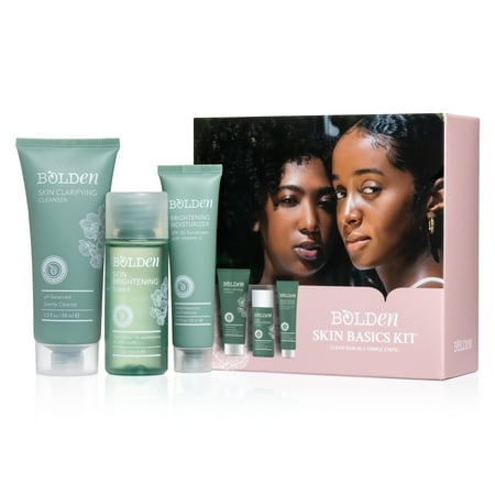 Bolden Daily Skin Basics Kit 3Pc, Clear Gel Cleanser, Toner, & SPF 30 Sunscreen