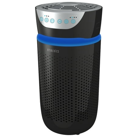 Homedics 5-in-1 HEPA Air Purifier, UV-C Technology, 360-Degree Filter for 170 Sq Ft rooms, Essential Oil Pads and Built-In Timer, 3 Speed Settings, Black
