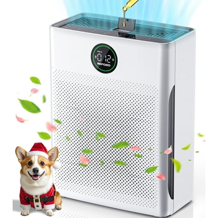 Nefoso Air Purifier for Large Rooms with Washable Filter, for Home & Bedroom, Covers up to 1500 Sqft, PM2.5 Display, Removes Smoke Pet Dander Mold