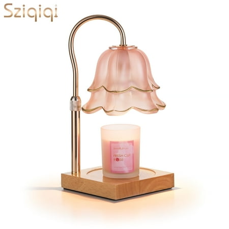 Sziqiqi Pink Flower Candle Warmer Lamp with Scented Candles: Wax Melt Warmer with Timer, Perfect Mother’s Day, Valentine’s Day, or Birthday Gift for Women, Mom, and Home Decor