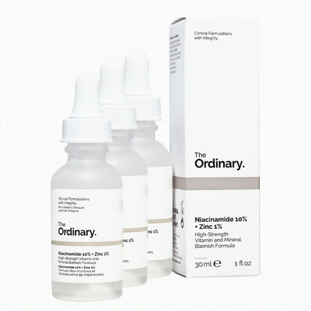 The Ordínary Niacínamide 10% + Zínc 1%, Smoothing Serum for BlemíshProne Skin, Bríghtening Oil Control, 1 Fl Oz,3Pcs