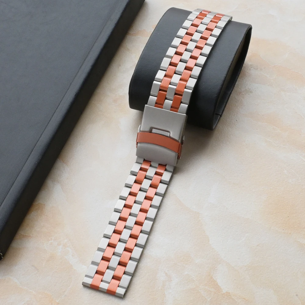 Titanium Orange Stainless Steel Band for Oneplus Watch 3 2 2R Luxury 22mm Metal Strap for Huawei Watch 4 Pro GT 3 GT 4 GT 5 Pro