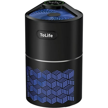 Tolife Air Purifiers for Home Large Room Up to 1291 Sq ft True Filter HEPA Air Cleaner for Bedroom Kitchen, Remove Smoke Allergies Dust Pet Hair, Black