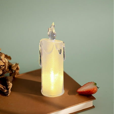 Romantic Tear Drop Candle Lamp - Wedding Decoration Lights, Bedside Nightlight, Small Tabletop Ornament with Realistic Flameless Design, 5.5" Tall, Battery Operated