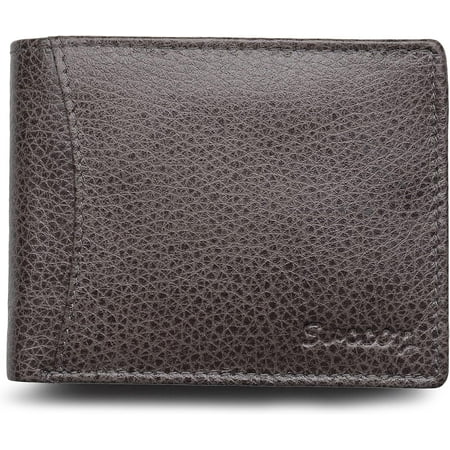 Top Grain Leather Wallet For Men | Olive Leather Wallet - Rfid Blocking - 9 Credit Card Holder Wallet - Middle Zip - Leather Bifold Wallet - By Succor
