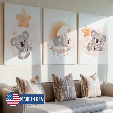 3pcs Baby Koala Decorative Painting, Canvas 8x12inch Unframe, Waterproof Wall Art for Home Decor-Made in USA