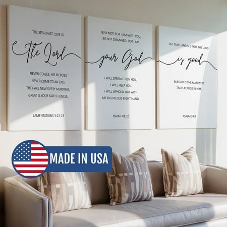 3pcs Biblical Verses Decorative Painting, Canvas 8x12inch Unframe, Waterproof Wall Art for Home Decor-Made in USA