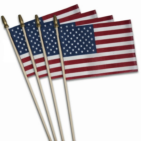 4x6in Polycotton Betsy Flags US Stick Flags 4-pack