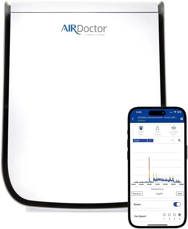 AIRDOCTOR 2000i SMART Air Purifiers for Small Rooms & Medium/Small Bedrooms, 3 Stage Filtration with Pre-Filter, UltraHEPA, Carb