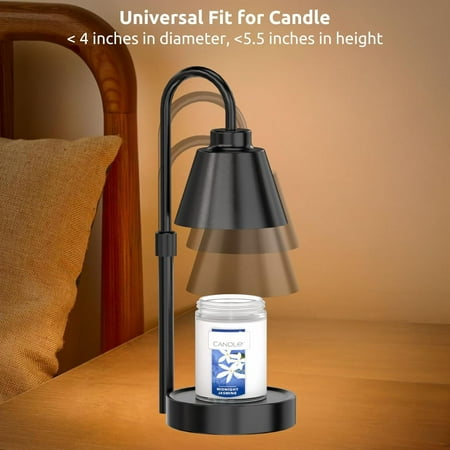 Candle Warmer Lamp Timer, Dimmable Adjustable Height Wax Melt for Large 3 Wicks Scented Candles (Up to D-4 inches/H-5.5 inches), Safe and efficient, U2