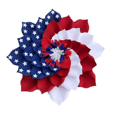 Chmadoxn July 4th Wreath Patriotic Americana Wreath Patriotic wreath for Front Door, Fourth of Julys Wreath And Veterans Day Decor