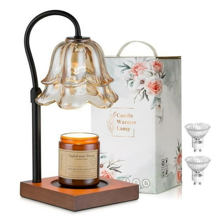 Lily of the Valley Candle Warmer Lamp,With 2 Bulbs,Height Adjustable with Timer,Unique Glass Flower Lamp for Home & Bedroom Decor,Ideal Gift for Birthday/Mother's Day,Halloween gifts,Christmas gifts