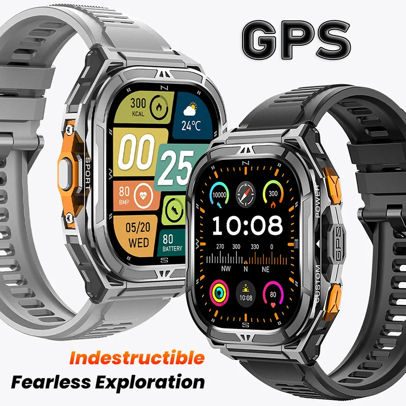 Multifunctional Smartwatch Oxygen Blood Bluetooth Call Voice Assistant GPS Positioning Compass Outdoor Sports Smartwatch New
