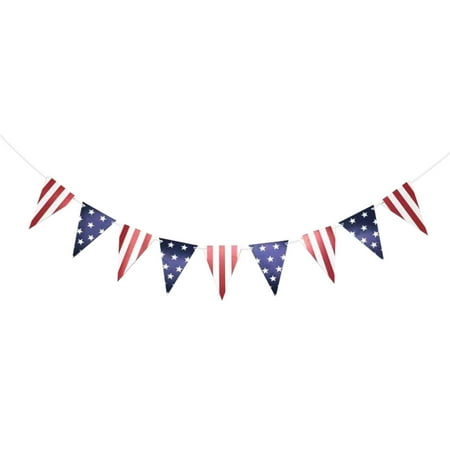 SLYNSHome Independence Day Decorations American Flag Banner Patriotic 4th of July USA String Flags Stars and Stripes Bunting Garland Memorial Day Party Supplies