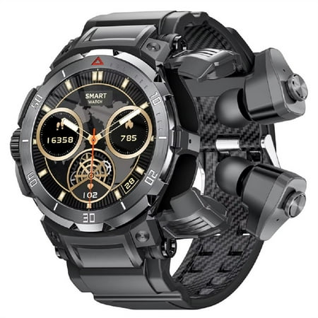 UBABAI GT100 Pro Smart Watch Bluetooth Wireless Headphones TWS 2 in 1 NFC 360MAH Silicone Strap