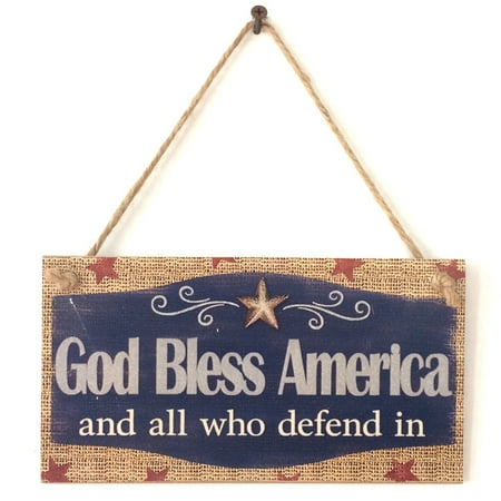 Wooden USA Independence Day Theme Rectangular Crafts Hanging Decorations for Bar Restaurant Front Door Home Wall Decor