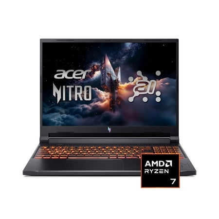Acer Nitro V 16” (1920 x 1200) WUXGA 180Hz Gaming Laptop, AMD Ryzen 7, NVIDIA RTX 5050, 16GB RAM, 512GB, Windows 11, Obsidian Black