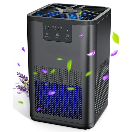 ALROCKET Air Purifier,Hepa Air Purifier Filter for Bedroom,Pet Dander,Odors,Air Cleaner for 300 Sq.ft,Black