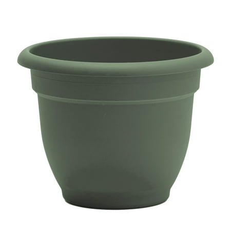 Bloem Ariana 20" Basil Round Self Watering Planter Pot - Rolled Rim Plastic Resin Indoor or Outdoor Gardening Planter with Drainage Holes, Made in USA