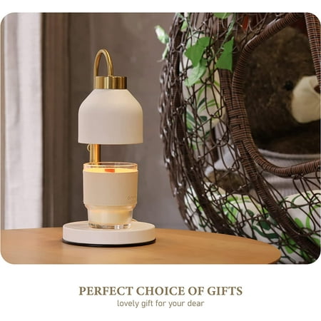 Candle Warmer Lamp, with 2 Bulbs, Timer & Dimmer, Compatible with Large Jars, 3 Wick Candles, Height Adjustable Electric Top Candle Melter, White, 110-120v, Mother's Day Gifts