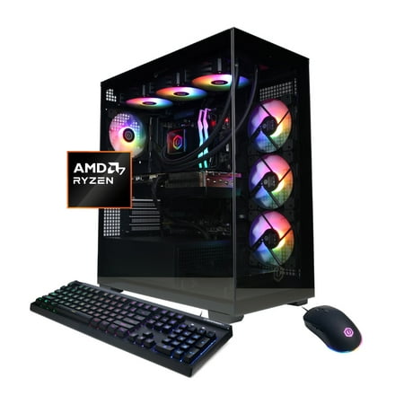 CyberPowerPC Gamer Supreme Gaming Desktop, AMD Ryzen 7 9800X3D, NVIDIA GeForce RTX 5070 Ti 16GB, 32GB DDR5, 2TB SSD, Black, SLC7700WST