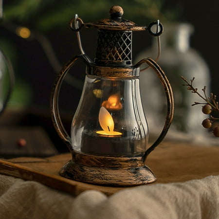 Flameless Candles,Halloween Decorations,Halloween Lights Outdoor,Hand-Held Lanterns Oil Lamp for Indoor Halloween Decorations,Bronze